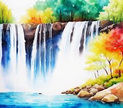Natural Wonderful Multicolor Waterfall