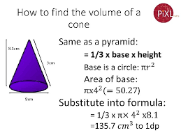 The formula for finding the volume of a cone is v = hπr2/3.1 x research source. Grade A Volume Calculate The Volume Of Spheres