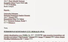 Contoh surat permohonan sk susunan pengurus nurhadi sulistyo. Contoh Surat Permohonan Cuti Kerja Bahasa Melayu
