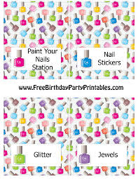 free nail polish birthday party printables