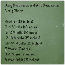 Baby Headbands And Girls Headbands Sizing Chart Kids