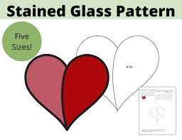 Stained Glass Hug Heart Pattern Digital