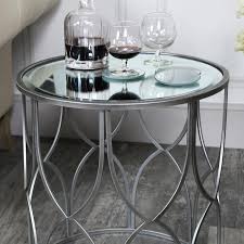small ornate silver mirrored side table
