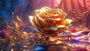 beautiful gold rose flower abstract