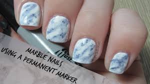 marble nails using a permanent marker