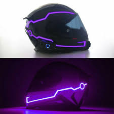 Motorcycle Helmet Night Riding Led Light Strip Signal Flashing Stripe Sticker Ebay
