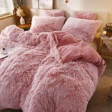 Fluffy Bed Set Queen Faux Fur Soft