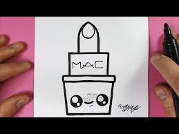 how to draw cute mac lipstick easy