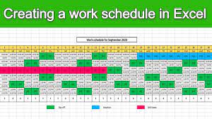how to create a work schedule in excel