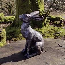 New Bronze Alert Hare Garden Ornament