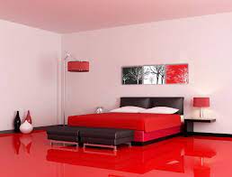 red and black master bedroom