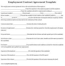 Work Agreement Contract Template Employee Free Sample