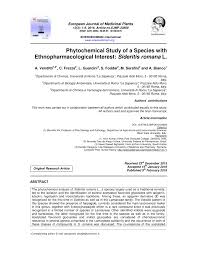 (PDF) Phytochemical Study of a Species with Ethnopharmacological ...