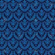 Seamless Luxury Ornamental Background Blue Damask Seamless Floral