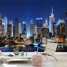 Night Skyline Remarkable Wall Mural