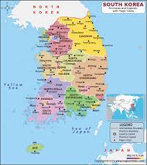 south korea map hd political map of