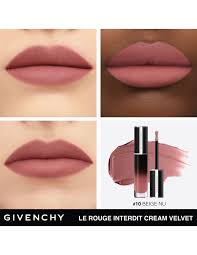 givenchy le rouge interdit cream velvet liquid lipstick n10 beige nu beige 6 5 ml