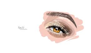 sketch drawn by hand eye makeup