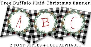 buffalo plaid christmas banner free