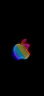 apple rainbow neon live wallpaper