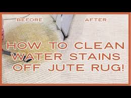 to clean water stains off jute rug fast