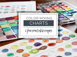 color mixing chart six printable pages