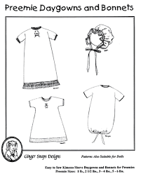 Preemie Daygowns And Bonnets Ginger Snaps Designs