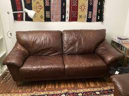 natuzzi leather sofa armchair brown