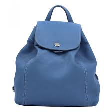 pliage leather backpack longch blue