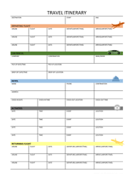 printable travel planner templates