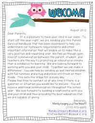 Welcome Back Week Classroom Information Letter To Teacher