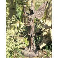 Fairy Garden Sculpture Holding Lantern