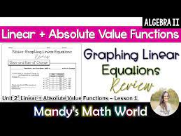 Algebra 2 Graphing Linear Equations
