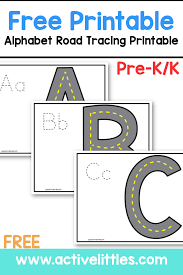 alphabet road tracing free printable