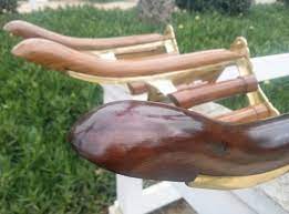 Brass And Wood Saddle Rack Long