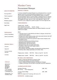 Procurement Manager Resume Template Example Cv Doc India
