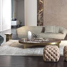 Marble Coffee Table With Modern Bronze