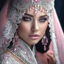 a beautiful bride wearing hijab