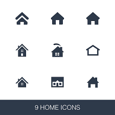 Icons Set Simple Design Glyph Signs