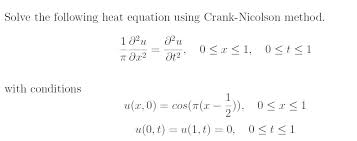 solving heat equation using crank