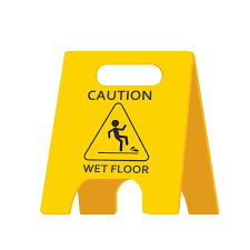 slippery floor sign stock photos