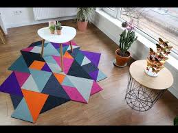 modular tangram diy rug made of carpet