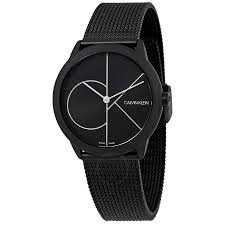 calvin klein minimal quartz black dial