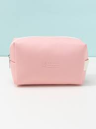 pink pu waterproof cute makeup bag