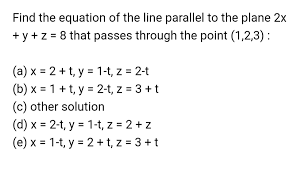 Line Parallel To The Plane Chegg