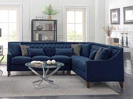 Right Facing Sectional Sofa Navy Blue