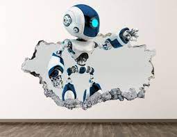 Baby Robot Wall Decal Future Machine 3d