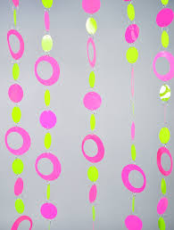 pink and lime cirles beaded curtain