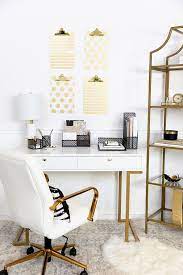 white and gold office decor ideas off