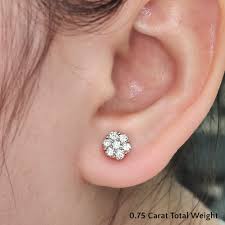 7 stone flower diamond earring